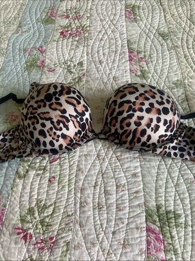 Victoria's Secret Leopard-Print Push-Up Bra in Black and Brown